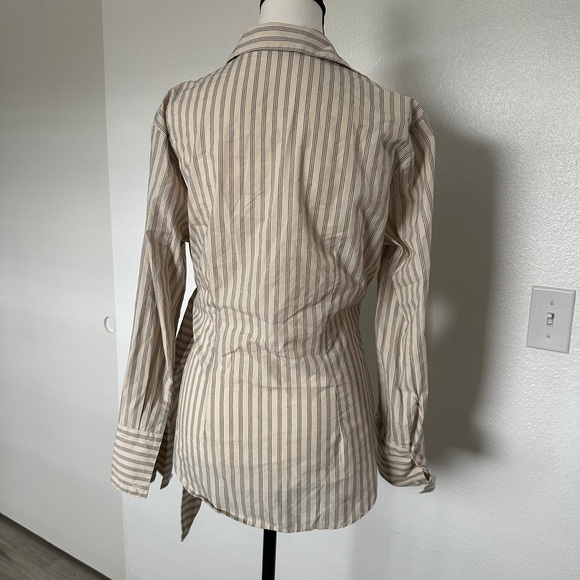 Abercrombie Striped Beige Wrap Blouse - Picture 5 of 9